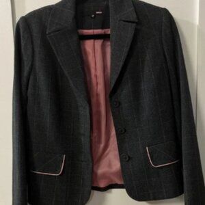 Dalia Charcoal Blazer with Pink Lining